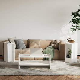 Hanah Home Amon - Juego de mesas de café y auxiliares Blanco